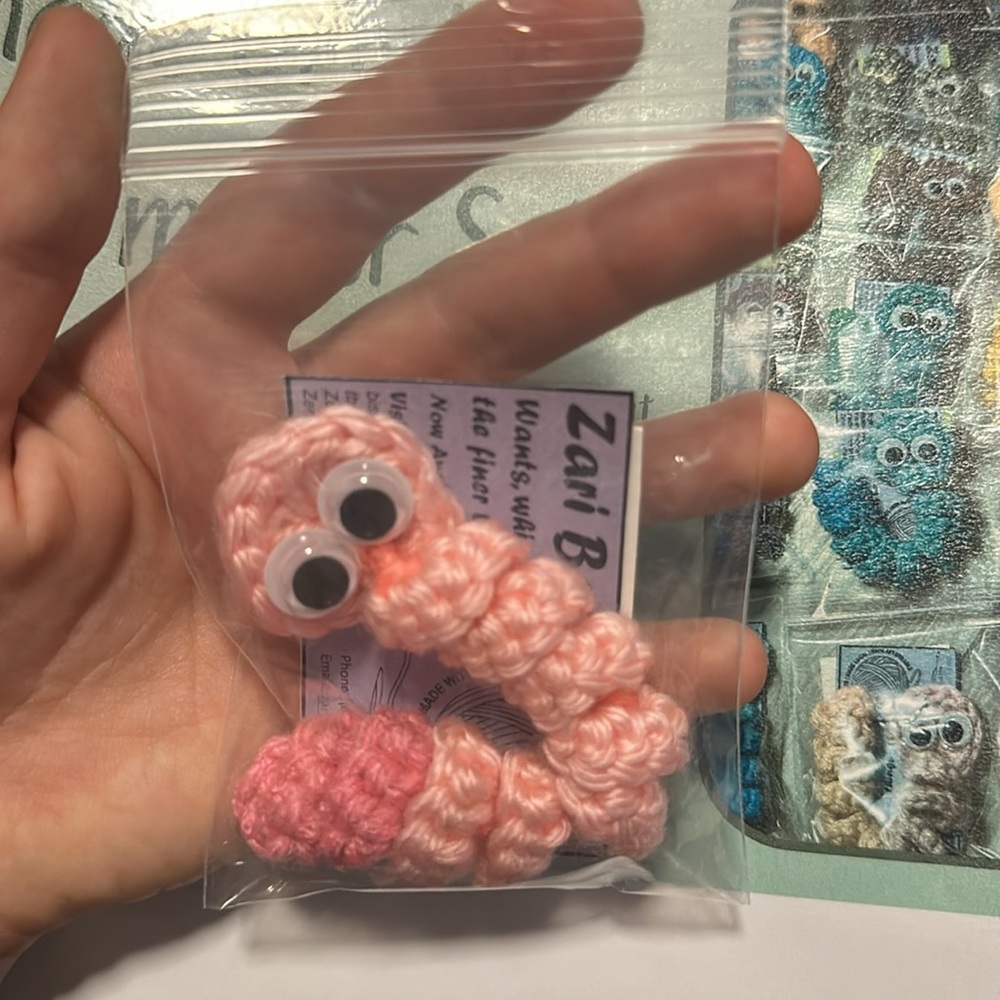 Handmade Crochet Worry Worm